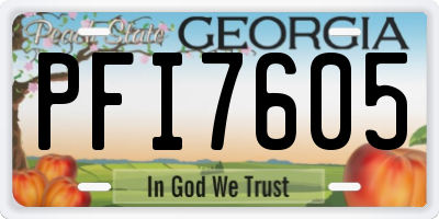 GA license plate PFI7605