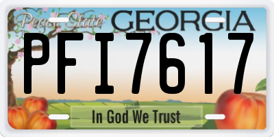 GA license plate PFI7617