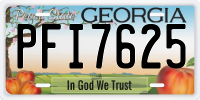 GA license plate PFI7625