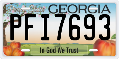 GA license plate PFI7693