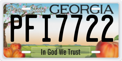GA license plate PFI7722