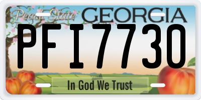 GA license plate PFI7730