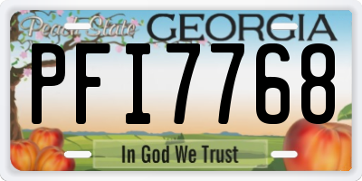 GA license plate PFI7768