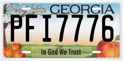 GA license plate PFI7776