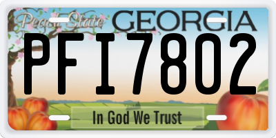GA license plate PFI7802