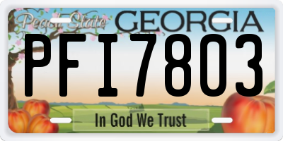 GA license plate PFI7803