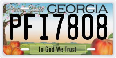 GA license plate PFI7808