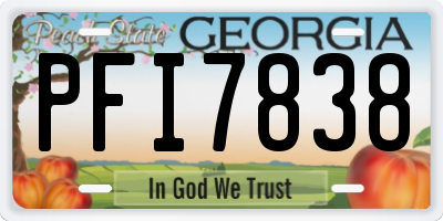 GA license plate PFI7838