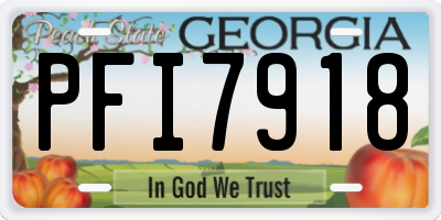 GA license plate PFI7918