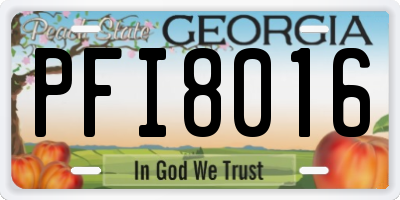 GA license plate PFI8016