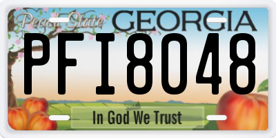 GA license plate PFI8048