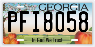 GA license plate PFI8058