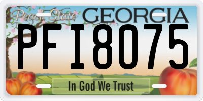 GA license plate PFI8075