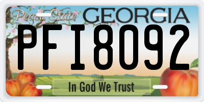 GA license plate PFI8092