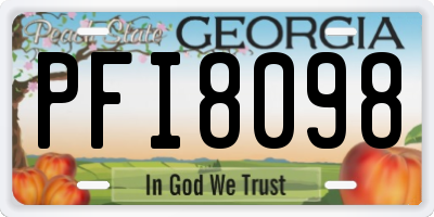 GA license plate PFI8098