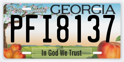GA license plate PFI8137