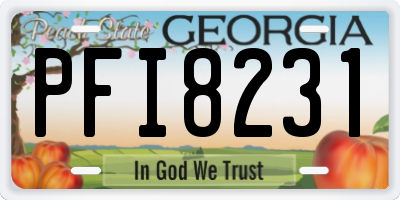 GA license plate PFI8231