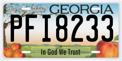GA license plate PFI8233
