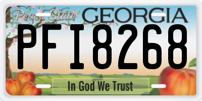 GA license plate PFI8268