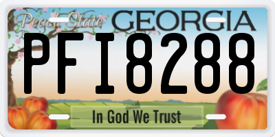 GA license plate PFI8288
