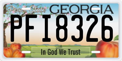 GA license plate PFI8326