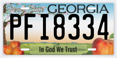 GA license plate PFI8334