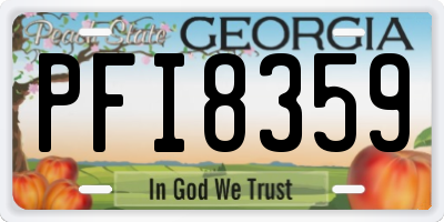 GA license plate PFI8359
