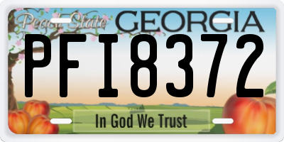 GA license plate PFI8372