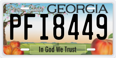 GA license plate PFI8449