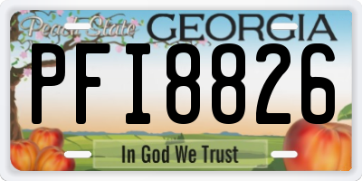 GA license plate PFI8826