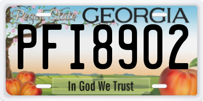 GA license plate PFI8902
