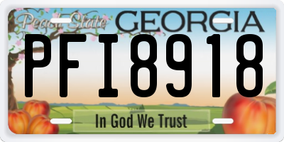 GA license plate PFI8918
