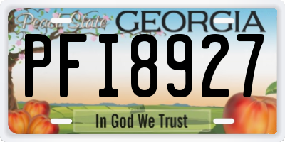 GA license plate PFI8927