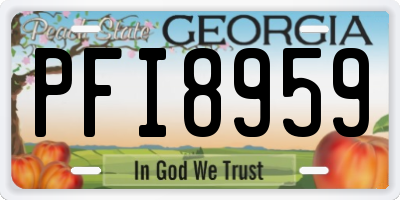 GA license plate PFI8959