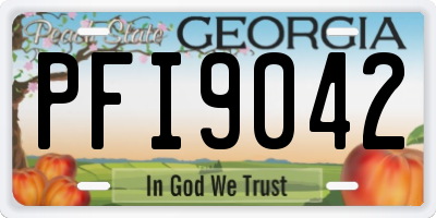 GA license plate PFI9042