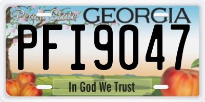 GA license plate PFI9047