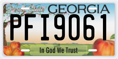 GA license plate PFI9061