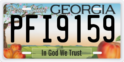 GA license plate PFI9159
