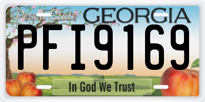 GA license plate PFI9169