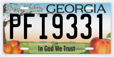GA license plate PFI9331