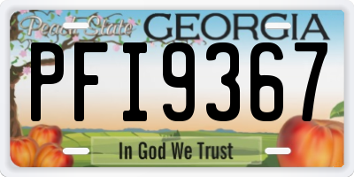 GA license plate PFI9367