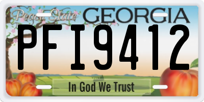 GA license plate PFI9412