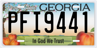 GA license plate PFI9441