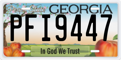 GA license plate PFI9447