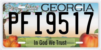 GA license plate PFI9517