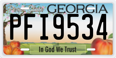 GA license plate PFI9534