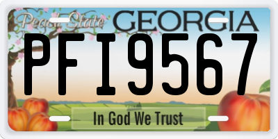 GA license plate PFI9567
