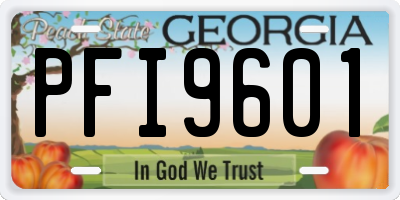 GA license plate PFI9601