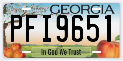GA license plate PFI9651