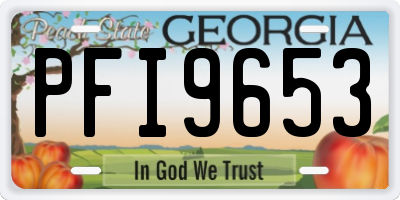 GA license plate PFI9653